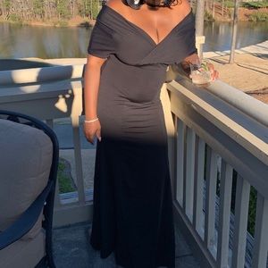 Black Off the Shoulder Gown
